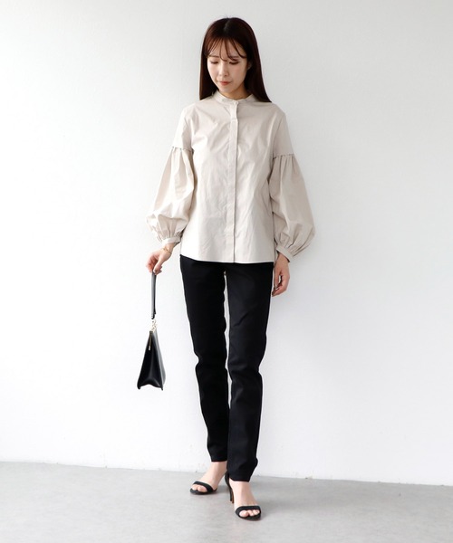 Sirin(シリン)の「ボリュームスリーブブラウス(シャツ/ブラウス・レディース・ブルー/ブラック/グレイッシュベージュ/ピンクベージュ/ホワイト・FREE)」の20枚目の写真