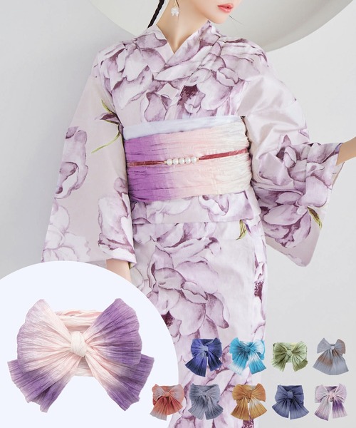 グラデーションしわ帯単品 しわ帯 浴衣帯（和装小物）｜sugar