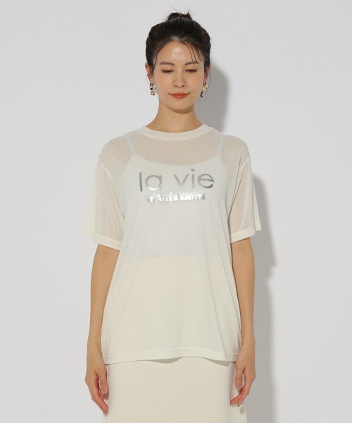 Elura（エルーラ）の「シアープリントTEE/289786（Tシャツ/カットソー・レディース・ブラック/オフホワイト/チャコールグレー・FREE）」の10枚目の写真