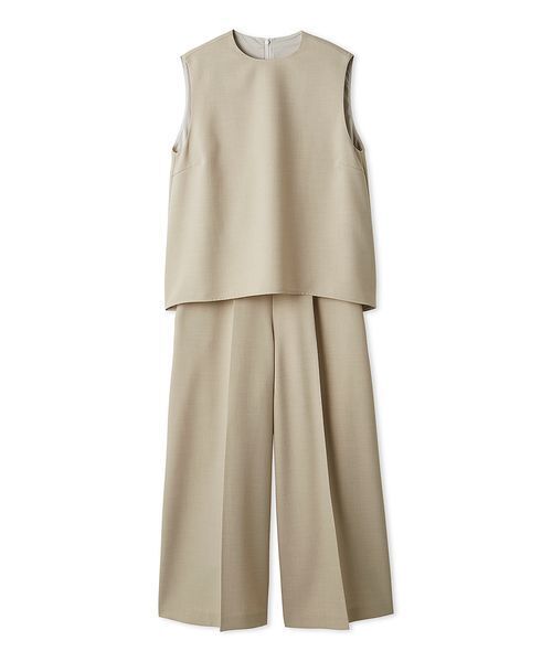 Mila Owen ハリ感フレアトップス×パンツドレス SET UP Mila Owen ハリ