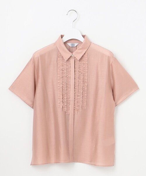 J.PRESS Ladies(J.プレス レディス)の「【洗える】フリルジャージー ブラウスライク カットソー(Tシャツ/カットソー・レディース・ピンク系/サックスブルー系/ベージュ系・SMALL)」の10枚目の写真
