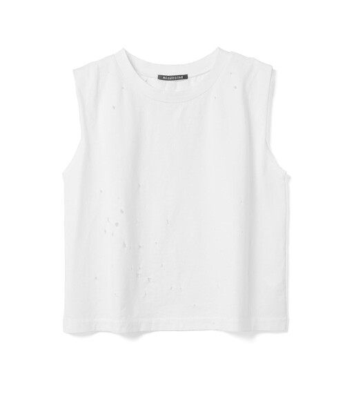 mizuiroind(ミズイロインド)の「mizuiro ind パンチングノースリーブプルオーバー(Tシャツ/カットソー・レディース・ブラック/オフホワイト/チャコールグレー・FREE)」の4枚目の写真