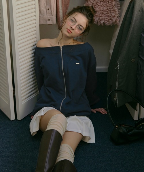 loin nuit(ロワンニュイ)の「back open zip sweat / バックオープンジップスウェット(スウェット・レディース・ネイビー/グレー・FREE)」の15枚目の写真