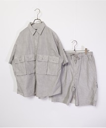 many men many mind（メニーメンメニーマインド）の「many men many mind /ピグメントブロード/マルチポケット/セットアップ/ショートパンツ/半袖シャツ（セットアップ）」