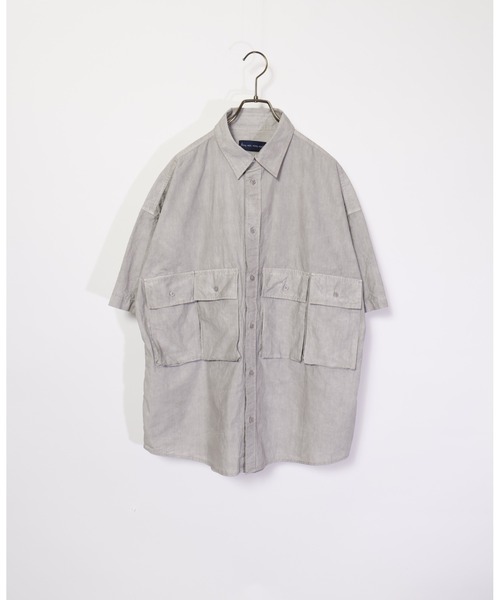 many men many mind（メニーメンメニーマインド）の「many men many mind /ピグメントブロード/マルチポケット/セットアップ/ショートパンツ/半袖シャツ（セットアップ・メンズ・チャコールグレー/ブルー/サンドベージュ・MEDIUM/LARGE）」の4枚目の写真