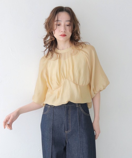 CLEIO（クレイオ）の「【CLEIO】パフスリーブカップデザインシアーブラウス PUFF SLEEVE CUP DESIGN SHEER BLOUSE/940-13608（Tシャツ/カットソー・レディース・ベージュ/アイボリー/サックスブルー・FREE）」の17枚目の写真