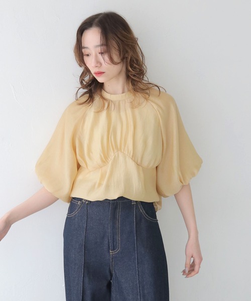 CLEIO（クレイオ）の「【CLEIO】パフスリーブカップデザインシアーブラウス PUFF SLEEVE CUP DESIGN SHEER BLOUSE/940-13608（Tシャツ/カットソー・レディース・ベージュ/アイボリー/サックスブルー・FREE）」の19枚目の写真