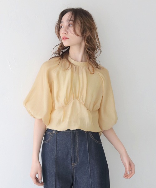 CLEIO（クレイオ）の「【CLEIO】パフスリーブカップデザインシアーブラウス PUFF SLEEVE CUP DESIGN SHEER BLOUSE/940-13608（Tシャツ/カットソー・レディース・ベージュ/アイボリー/サックスブルー・FREE）」の20枚目の写真
