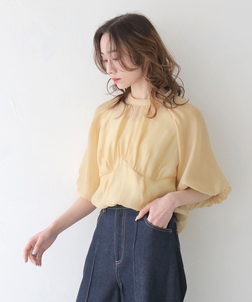 CLEIO（クレイオ）の「【CLEIO】パフスリーブカップデザインシアーブラウス PUFF SLEEVE CUP DESIGN SHEER BLOUSE/940-13608（Tシャツ/カットソー・レディース・ベージュ/アイボリー/サックスブルー・FREE）」の21枚目の写真