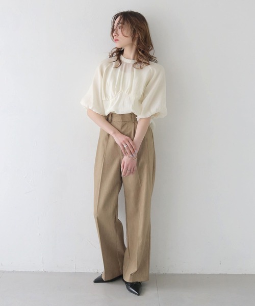 CLEIO（クレイオ）の「【CLEIO】パフスリーブカップデザインシアーブラウス PUFF SLEEVE CUP DESIGN SHEER BLOUSE/940-13608（Tシャツ/カットソー・レディース・ベージュ/アイボリー/サックスブルー・FREE）」の11枚目の写真
