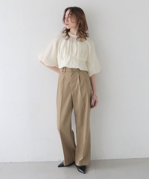 CLEIO（クレイオ）の「【CLEIO】パフスリーブカップデザインシアーブラウス PUFF SLEEVE CUP DESIGN SHEER BLOUSE/940-13608（Tシャツ/カットソー・レディース・ベージュ/アイボリー/サックスブルー・FREE）」の13枚目の写真