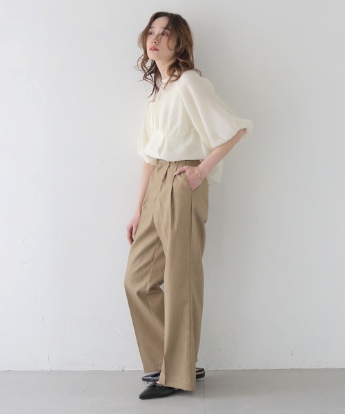 CLEIO（クレイオ）の「【CLEIO】パフスリーブカップデザインシアーブラウス PUFF SLEEVE CUP DESIGN SHEER BLOUSE/940-13608（Tシャツ/カットソー・レディース・ベージュ/アイボリー/サックスブルー・FREE）」の14枚目の写真
