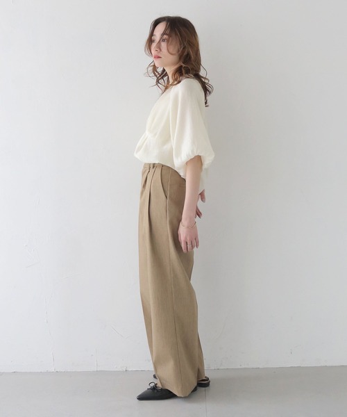 CLEIO（クレイオ）の「【CLEIO】パフスリーブカップデザインシアーブラウス PUFF SLEEVE CUP DESIGN SHEER BLOUSE/940-13608（Tシャツ/カットソー・レディース・ベージュ/アイボリー/サックスブルー・FREE）」の15枚目の写真