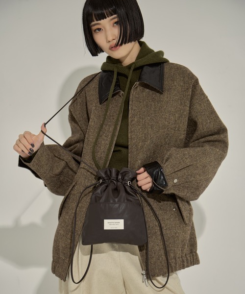 【新品未使用】beautiful people 2WAYショルダー巾着バッグ beautiful people/ビューティフルピープル】《STUDIOUS別注》《新型