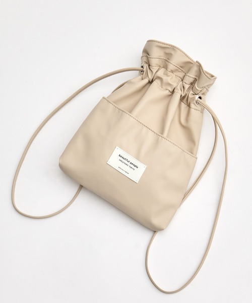 beautiful people（ビューティフルピープル）の「【beautiful people/ビューティフルピープル】《STUDIOUS別注》《新型》2WAYショルダー巾着バッグ（ショルダーバッグ・レディース・ブラック/ベージュ/シルバー/ブラウン・FREE）」の19枚目の写真