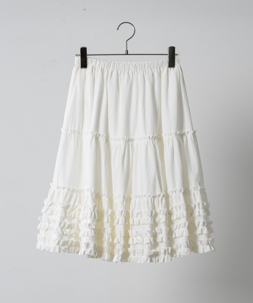 FEKETE（フェケテ）の「frill midi flared skirt / フリルボリューム