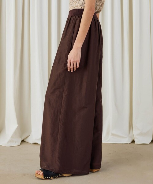 DES PRES（デ・プレ）の「コットンシルクローン　ワイドパンツ（その他パンツ・レディース・ホワイト/ダークブラウン/ブラック・36/34）」の6枚目の写真