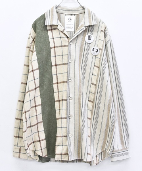 STOF(ストフ)の「MIX STRIPE SHIRTS(シャツ/ブラウス・メンズ・ブラック/ナチュラル・S/M)」の9枚目の写真