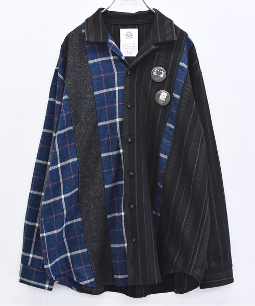 STOF(ストフ)の「MIX STRIPE SHIRTS(シャツ/ブラウス・メンズ・ブラック/ナチュラル・S/M)」の11枚目の写真