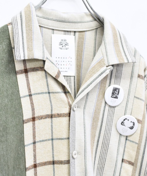 STOF(ストフ)の「MIX STRIPE SHIRTS(シャツ/ブラウス・メンズ・ブラック/ナチュラル・S/M)」の13枚目の写真