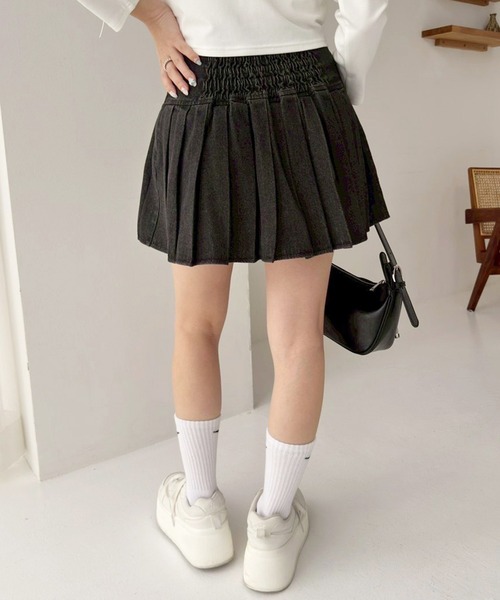 one after another NICE CLAUP（ワンアフターアナザーナイスクラップ）の「【サイズ展開あり】チャーム付きイレヘムプリーツスカート（スカート・レディース・ブラック/グレー系その他/杢グレー/ネイビー・SMALL/MEDIUM）」の18枚目の写真