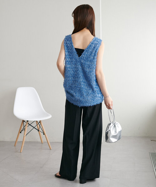 フリンジベスト　＊discoat Discoat｜【WEB限定】前後2WAYフリンジベスト | Rakuten Fashion