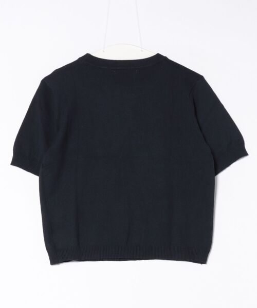 極美品22年★LEONARD★インポート半袖ニット　黒　40 セール】ハート刺繍入り半袖ニットトップス（ニット/セーター