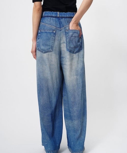 THINGS THAT MATTER（シングス ザット マター）の「DENIM PRINT SHEER PANTS / デニムプリントシアーパンツ（その他パンツ・レディース・ブルー・FREE）」の10枚目の写真