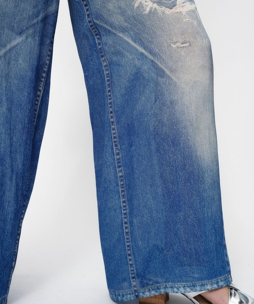 THINGS THAT MATTER（シングス ザット マター）の「DENIM PRINT SHEER PANTS / デニムプリントシアーパンツ（その他パンツ・レディース・ブルー・FREE）」の11枚目の写真