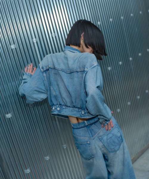 THINGS THAT MATTER（シングス ザット マター）の「DENIM PRINT SHEER PANTS / デニムプリントシアーパンツ（その他パンツ・レディース・ブルー・FREE）」の18枚目の写真