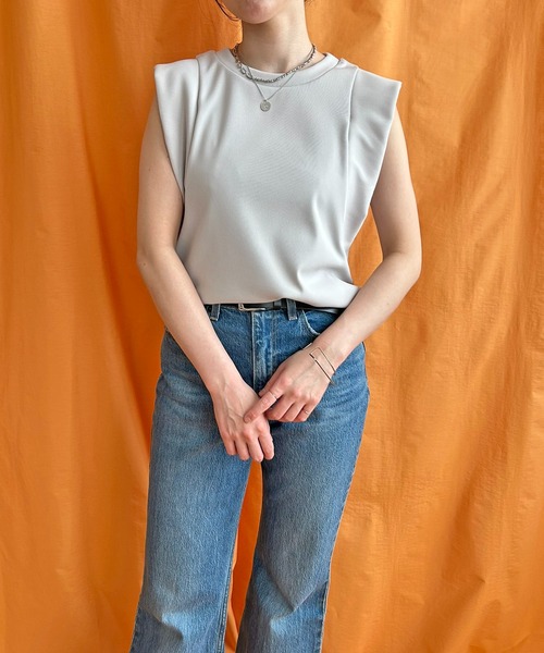 LHELBIE(レルビエ)の「フレンチスリーブカットトップス(Tシャツ/カットソー・レディース・グリーン/ブラック/グレイッシュベージュ・M)」の10枚目の写真