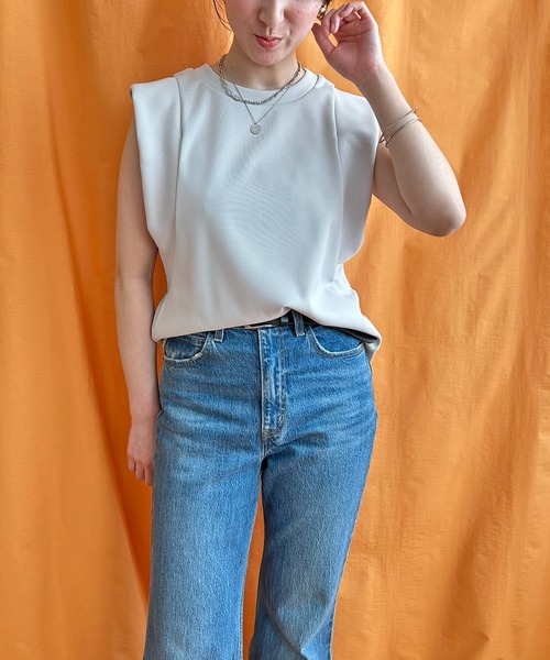 LHELBIE(レルビエ)の「フレンチスリーブカットトップス(Tシャツ/カットソー・レディース・グリーン/ブラック/グレイッシュベージュ・M)」の11枚目の写真