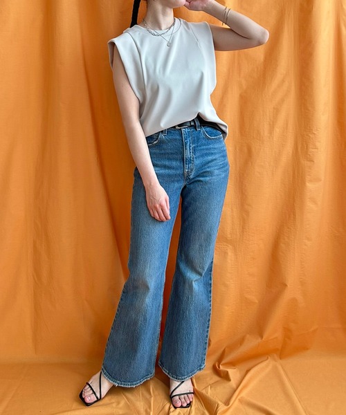 LHELBIE(レルビエ)の「フレンチスリーブカットトップス(Tシャツ/カットソー・レディース・グリーン/ブラック/グレイッシュベージュ・M)」の9枚目の写真