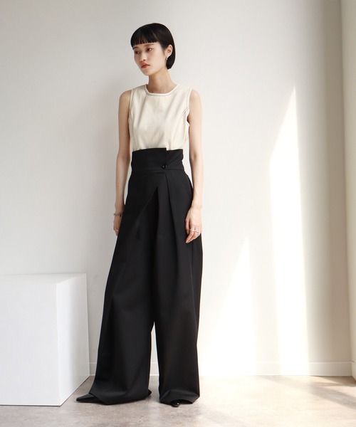 NOGLE(ノグル)の「【NOGLE/ノグル】ハイウエストラップワイドパンツ(その他パンツ・レディース・ベージュ/ブラック/グレー・FREE)」の14枚目の写真