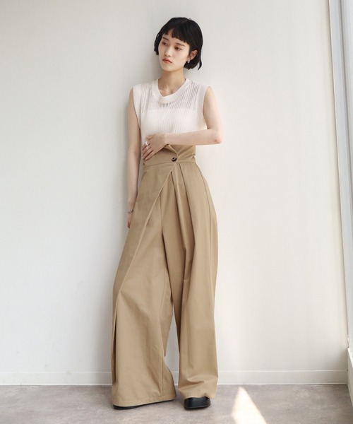 NOGLE(ノグル)の「【NOGLE/ノグル】ハイウエストラップワイドパンツ(その他パンツ・レディース・ベージュ/ブラック/グレー・FREE)」の13枚目の写真