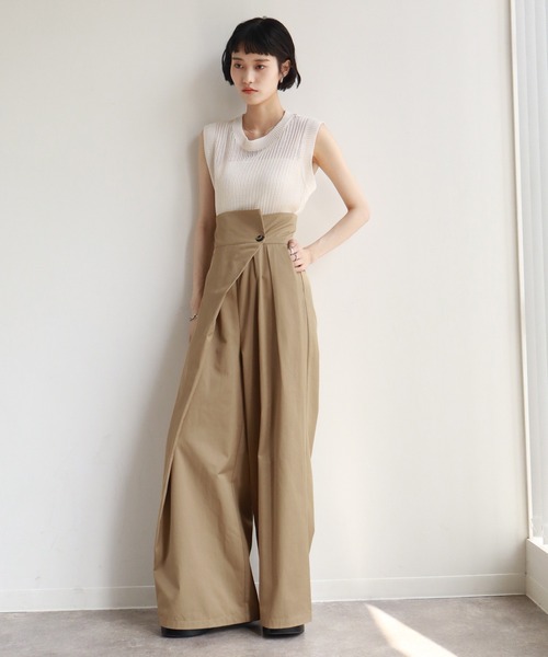 NOGLE(ノグル)の「【NOGLE/ノグル】ハイウエストラップワイドパンツ(その他パンツ・レディース・ベージュ/ブラック/グレー・FREE)」の6枚目の写真