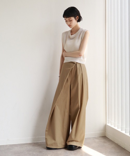 NOGLE(ノグル)の「【NOGLE/ノグル】ハイウエストラップワイドパンツ(その他パンツ・レディース・ベージュ/ブラック/グレー・FREE)」の8枚目の写真