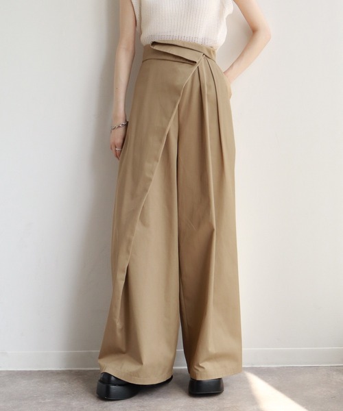 NOGLE(ノグル)の「【NOGLE/ノグル】ハイウエストラップワイドパンツ(その他パンツ・レディース・ベージュ/ブラック/グレー・FREE)」の4枚目の写真