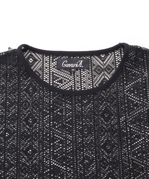 SILVER BULLET(シルバーバレット)の「『CavariA/キャバリア』ネックレス付きレース半袖TEE(Tシャツ/カットソー・メンズ・B/A・L/M)」の9枚目の写真