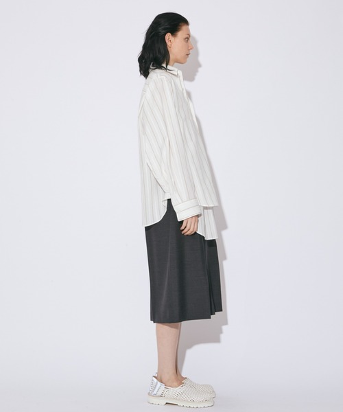 beautiful people（ビューティフルピープル）の「double-front cotton silk JQ stripe shirt（シャツ/ブラウス・レディース・オフホワイト・36/40）」の3枚目の写真
