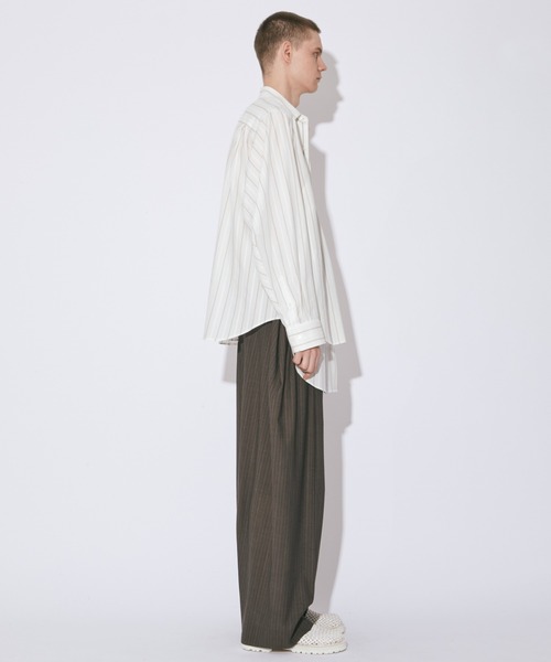 beautiful people（ビューティフルピープル）の「double-front cotton silk JQ stripe shirt（シャツ/ブラウス・レディース・オフホワイト・36/40）」の6枚目の写真