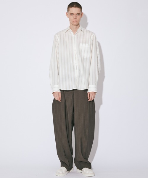 beautiful people（ビューティフルピープル）の「double-front cotton silk JQ stripe shirt（シャツ/ブラウス・レディース・オフホワイト・36/40）」の9枚目の写真