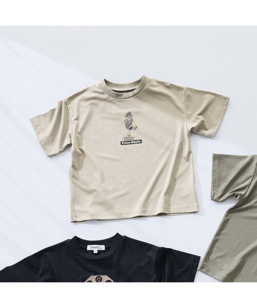 F.O.KIDS（エフオーキッズ）の「【ジュニア対応】ハイブリッドTシャツ（Tシャツ/カットソー・キッズ・レッド/ベージュ/カーキ/ブラック・100/80/140/130/120/110/90）」の7枚目の写真