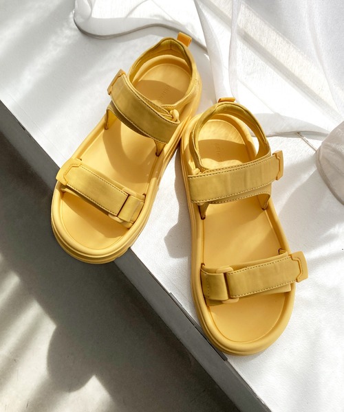 ORiental TRaffic（オリエンタルトラフィック）の「【Fit meサンダル】ダブルベルトサンダル/51227（サンダル・レディース・ブラック/アイボリー/イエロー・S/M/L/LL）」の15枚目の写真