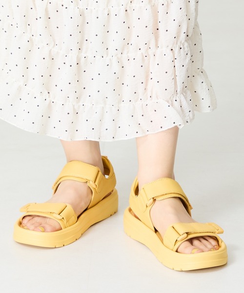 ORiental TRaffic（オリエンタルトラフィック）の「【Fit meサンダル】ダブルベルトサンダル/51227（サンダル・レディース・ブラック/アイボリー/イエロー・S/M/L/LL）」の17枚目の写真