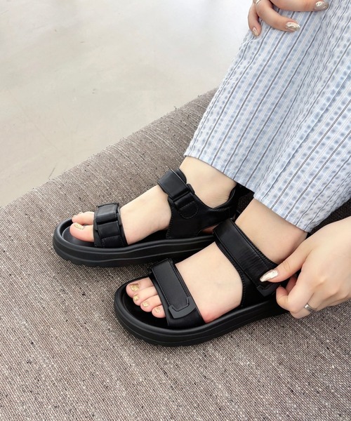 ORiental TRaffic(オリエンタルトラフィック)の「【Fit meサンダル】ダブルベルトサンダル/51227(サンダル・レディース・ブラック/アイボリー/イエロー・S/M/L/LL)」の18枚目の写真