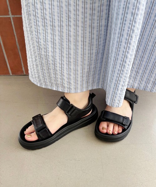 ORiental TRaffic(オリエンタルトラフィック)の「【Fit meサンダル】ダブルベルトサンダル/51227(サンダル・レディース・ブラック/アイボリー/イエロー・S/M/L/LL)」の21枚目の写真