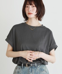接触冷感フレンチスリーブコットンカットソー