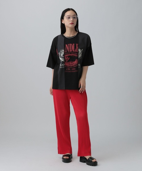 LEPSIM（レプシィム）の「ストーンウォッシュ切り替えT　494900（Tシャツ/カットソー・レディース・オフホワイト/ブラック/ライトグレー・FREE）」の8枚目の写真