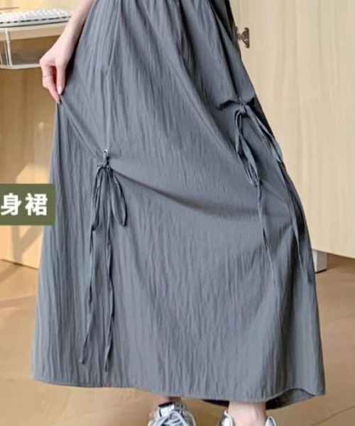 Per sist ence(パーシエンス)の「リボンデザインフレアスカート(スカート・レディース・グレー/ホワイト/ブラック・ONE SIZE)」の6枚目の写真